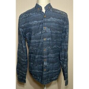 Zara Man Mountain Chambray Denim Collection Button Down Shirt Slim Fit Small